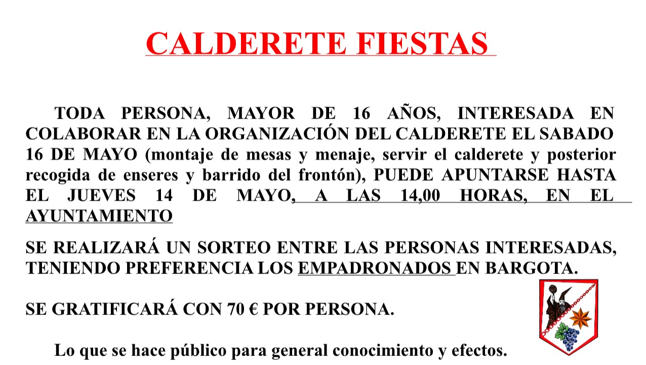 Calderete Fiestas Bargota 2026 - ADULTO